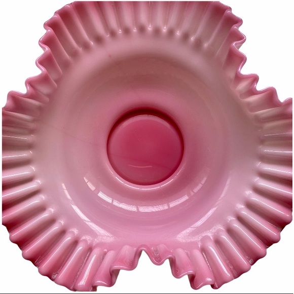 Vintage Victorian Fluted Crimped Glass Centerpiece - Picture 7 of 10